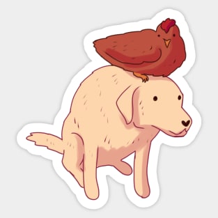 Labrador and chicken friends Sticker